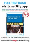 Test Bank For Communication in the Real World&comma; Version 2&period;0 By Richard G&period; Jones Jr&period; 9781453387146 Chapter 1-16 Complete Guide &period;