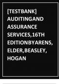 &lbrack;TEST BANK&rsqb; AUDITING AND ASSURANCE SERVICES&comma; 16TH EDITION BY ARENS&comma; ELDER&comma; BEASLEY&comma; HOGAN