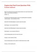 Engineering Final Exam Questions With Correct Answers&period;
