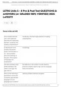 LETRS Units 5 - 8 Pre & Post Test QUESTIONS & ANSWERS &lpar;A&plus; GRADED 100&percnt; VERIFIED&rpar; 2025 LATEST&excl;&excl;