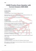 CNOR Practice Exam Question with Correct Answers 2025-2026