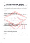 CNOR AORN Online Test Study Questions and Answers 2025 Graded A&plus;