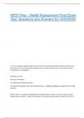 HESI Prep - Health Assessment Final Exam  Test&colon; Questions ans Answers for 2025&sol;2026 