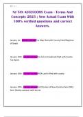 NJ TAX ASSESSORS Exam - Terms And Concepts 2025 &semi; New Actual Exam With 100&percnt; verified questions and correct Answers&period;
