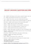 BIOLOGY 1000-EXAM 1 QUESTIONS AND CORRECT ANSWERS