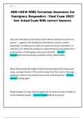 AWR-160-W WMD&sol;Terrorism Awareness For Emergency Responders - Final Exam 2025 New Actual Exam With correct Answers&period;