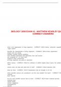 BIOLOGY 1000 EXAM &num;1 - MATTHEW KEARLEY QUESTIONS AND CORRECT ANSWERS