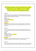ATI Pharmacology Proctored Final Exam 2025 &vert; 70 Questions and Verified Answers &lpar;100&percnt; Correct Answers for Guaranteed Pass&rpar;