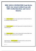 MHIC NASCLA CONTRACTORS Exam Review 2025&semi; New Actual Certified Exam with 100&percnt; Verified Questions and Correct Answers&period;