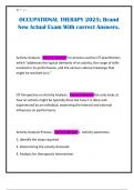 OCCUPATIONAL THERAPY 2025&semi; Brand New Actual Exam With correct Answers&period;