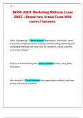 BCOR 2201 Marketing Midterm Exam 2025 &semi; Brand New Actual Exam With correct Answers&period;