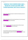 SURGICAL TECH CERTIFICATION 2025 &semi; Brand New Actual Exam With 100&percnt; Verified Questions And Correct Answers