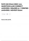 PATH 222 EXAM 2025 &vert; ALL QUESTIONS AND CORRECT ANSWERS &vert; GRADED A&plus; &vert; VERIFIED ANSWERS &vert; NEWEST EXAM