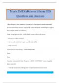 Music 2MT3 Midterm 1 Exam 2025 Questions and Answers