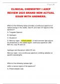 CLINICAL CHEMISTRY I ASCP  REVIEW 2025 BRAND NEW ACTUAL  EXAM WITH ANSWERS&period;