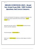 OREGON ESTHETICIAN 2025 &semi; Brand New Actual Exam With 1005 Verified Questions And Correct Answers
