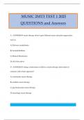 MUSIC 2MT3 TEST 1 2025 QUESTIONS and Answers