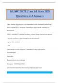 MUSIC 2MT3 Class 1-5 Exam 2025 Questions and Answers