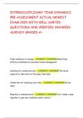 INTERDISCIPLINARY TEAM DYNAMICS PRE-ASSESSMENT ACTUAL NEWEST EXAM 2025 WITH WELL SORTED QUESTIONS AND VERIFIED ANSWERS ALREADY GRADED A&plus;