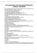 CPH EXAM PRACTICE 2025 QUESTIONS WITH CORRECT ANSWERS