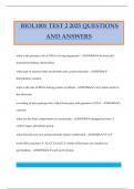 BIOL1001 TEST 2 2025 QUESTIONS AND ANSWERS
