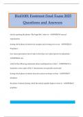 Biol1001 Fontenot final Exam 2025 Questions and Answers