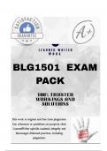 BLG1501  EXAM PACK 2025 &lbrace;DETAILED QUESTIONS AND ANSWERS&rsqb; 