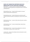 BCOR 2201 MARKETING MIDTERM EXAM 2025 BRAND NEW ACTUAL EXAM WITH ANSWERS&period;