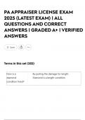PA APPRAISER LICENSE EXAM 2025 &lpar;LATEST EXAM&rpar; &vert; ALL QUESTIONS AND CORRECT ANSWERS &vert; GRADED A&plus; &vert; VERIFIED ANSWERS