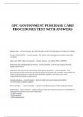 GPC GOVERNMENT PURCHASE CARD PROCEDURES TEST WITH ANSWERS