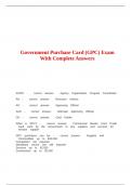 Government Purchase Card &lpar;GPC&rpar; Exam With Complete Answers&period;