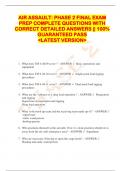 AIR ASSAULT&colon; PHASE 2 FINAL EXAM  PREP COMPLETE QUESTIONS WITH  CORRECT DETAILED ANSWERS &vert;&vert; 100&percnt;  GUARANTEED PASS  <LATEST VERSION> 