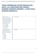 TEXAS COMMERCIAL RULES EXAM ACTUAL  EXAM &vert; ALL QUESTIONS AND CORRECT  ANSWERS &lpar;VERIFIED ANSWERS&rpar; &vert; LATEST EXAM &vert;  ALREADY GRADED A&plus;