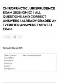 CHIROPRACTIC JURISPRUDENCE EXAM 2025 &lpar;OHIO&rpar; &vert; ALL QUESTIONS AND CORRECT ANSWERS &vert; ALREADY GRADED A&plus; &vert; VERIFIED ANSWERS &vert; NEWEST EXAM