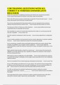 COR TRAINING QUESTIONS WITH ALL CORRECT & VERIFIED ANSWERS &lpar;JUST RELEASED&rpar;