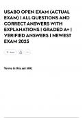 USABO OPEN EXAM &lpar;ACTUAL EXAM&rpar; &vert; ALL QUESTIONS AND CORRECT ANSWERS WITH EXPLANATIONS &vert; GRADED A&plus; &vert; VERIFIED ANSWERS &vert; NEWEST EXAM 2025
