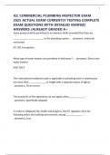 ICC COMMERCIAL PLUMBING INSPECTOR EXAM 2025 ACTUAL EXAM CURRENTLY TESTING COMPLETE  EXAM QUESTIONS WITH DETAILED VERIFIED ANSWERS &sol;ALREADY GRADED A&plus;