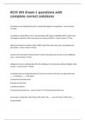 ECO 301 Exam 1 questions with complete correct solutions