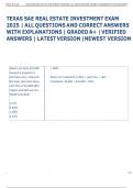TEXAS SAE REAL ESTATE INVESTMENT EXAM  2025 &vert; ALL QUESTIONS AND CORRECT ANSWERS  WITH EXPLANATIONS &vert; GRADED A&plus; &vert; VERIFIED  ANSWERS &vert; LATEST VERSION &vert;NEWEST VERSION