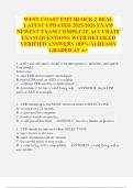 WEST COAST EMT BLOCK 2 REAL LATEST UPDATED 2025&sol;2026 EXAM NEWEST EXAM COMPLETE ACCURATE EXAM QUESTIONS WITH DETAILED VERIFIED ANSWERS 100&percnt;&sol;ALREADY GRADED AT A&plus;