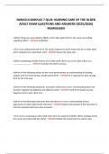  NUR2214 MODULE 7 QUIZ&colon; NURSING CARE OF THE OLDER ADULT EXAM QUESTIONS AND ANSWERS &lpar;2025&sol;2026&rpar; RASMUSSEN