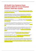 US Health Care Systems Exam Questions With All Correct Detailed Answers 2025 New Update