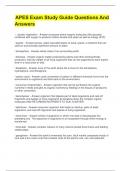  APES Exam Study Guide Questions And Answers