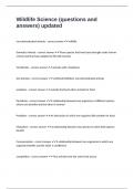 Wildlife Science &lpar;questions and answers&rpar; updated