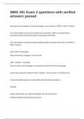 MMG 301 Exam 2 questions with verified answers passed