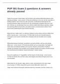 PUP 301 Exam 2 questions & answers already passed