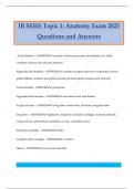 IB SEHS Topic 1&colon; Anatomy Exam 2025 Questions and Answers
