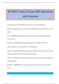 IB SEHS Topic 6 Exam 2025 Questions and Answers
