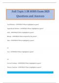 Full Topic 1 IB SEHS Exam 2025 Questions and Answers