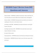 IB SEHS Topic 5 Review Exam 2025 Questions and Answers